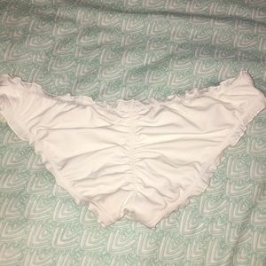 Ruffle White Bikini Bottom